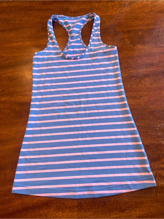 lululemon athletica Tops - Lululemon Cool Racerback Tank Blue Pink Stripe *No Size Tag ~6